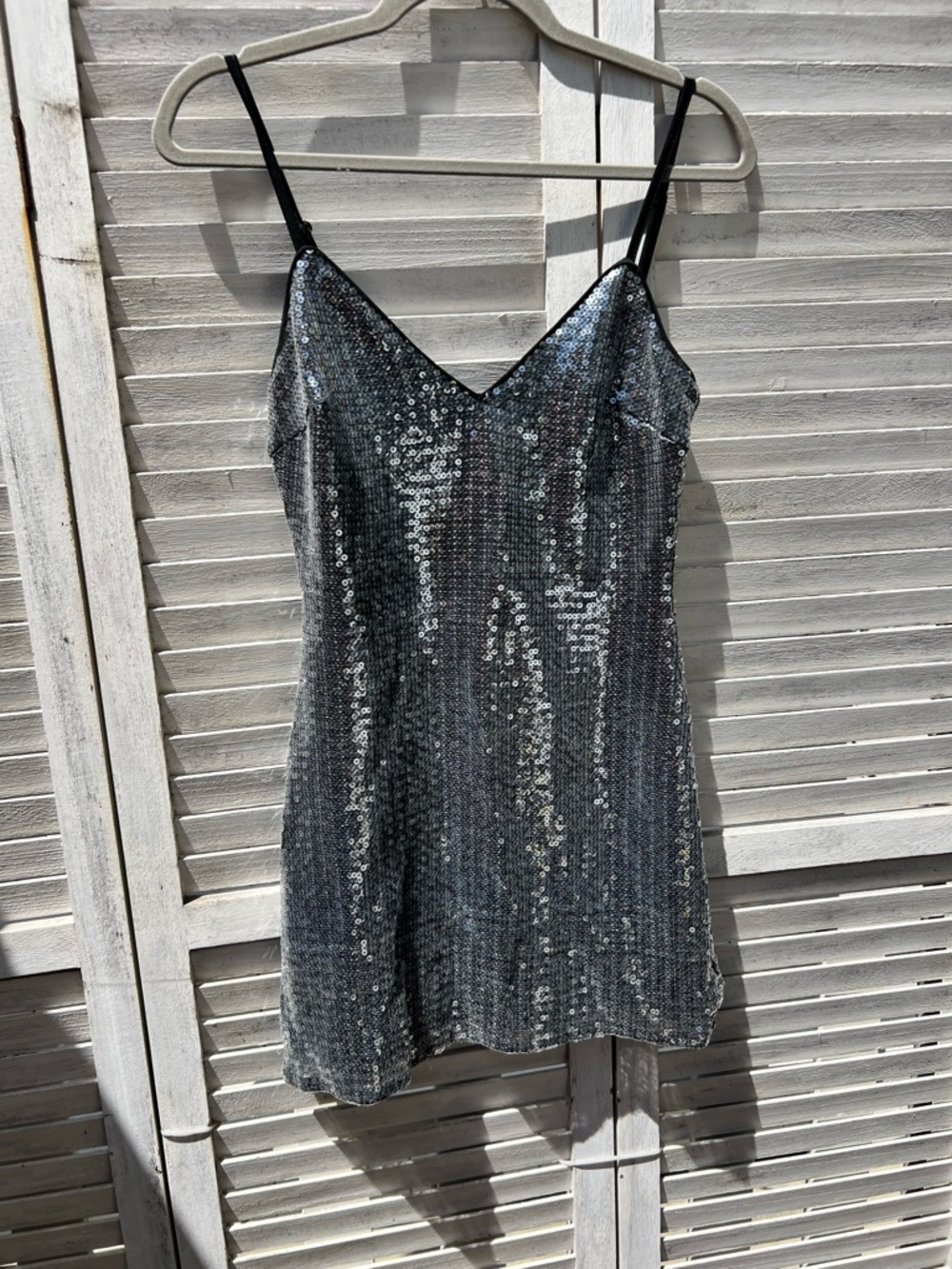 superdown Silver Sequin Slip Mini Dress